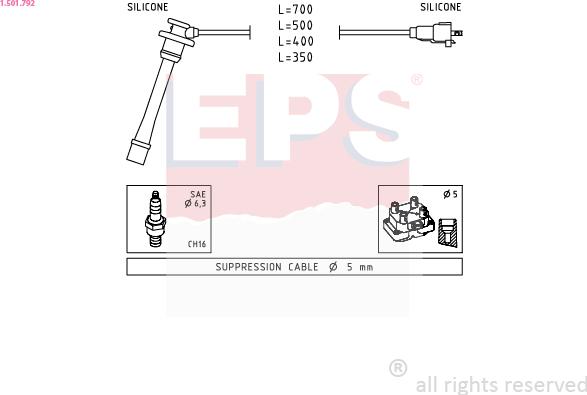 EPS 1.501.792 - Комплект проводів запалювання autozip.com.ua