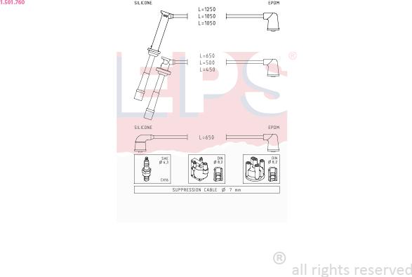 EPS 1.501.760 - Комплект проводів запалювання autozip.com.ua