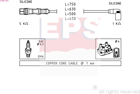 EPS 1.501.723 - Комплект проводів запалювання autozip.com.ua