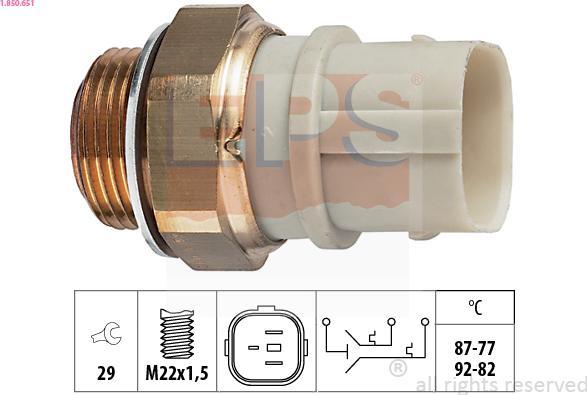 EPS 1.850.651 - Датчик переключ. вентилятора VW T4 autozip.com.ua