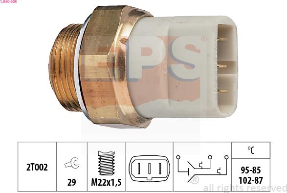 EPS 1.850.605 - Термовимикач, вентилятор радіатора / кондиціонера autozip.com.ua