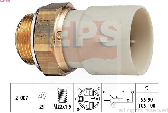 EPS 1.850.688 - Термовимикач, вентилятор радіатора / кондиціонера autozip.com.ua