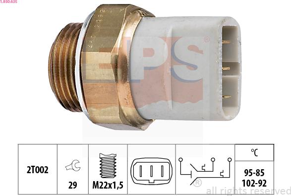 EPS 1.850.635 - Термовимикач, вентилятор радіатора / кондиціонера autozip.com.ua