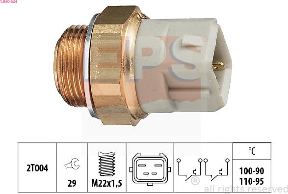 EPS 1.850.624 - Термовимикач, вентилятор радіатора / кондиціонера autozip.com.ua