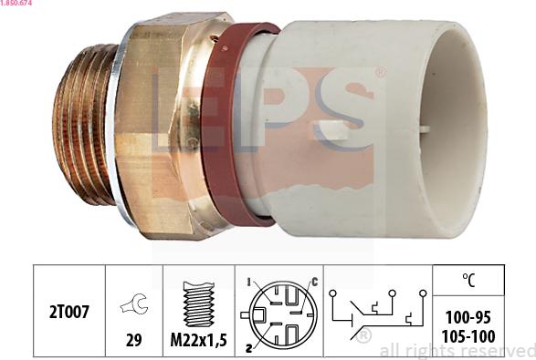EPS 1.850.674 - Термовимикач, вентилятор радіатора / кондиціонера autozip.com.ua