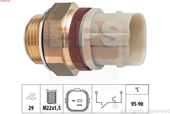 EPS 1.850.197 - Термовимикач, вентилятор радіатора / кондиціонера autozip.com.ua