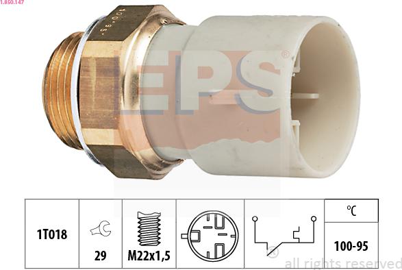 EPS 1.850.147 - Термовимикач, вентилятор радіатора / кондиціонера autozip.com.ua