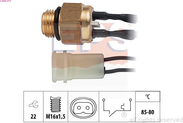EPS 1.850.217 - Термовимикач, вентилятор радіатора / кондиціонера autozip.com.ua