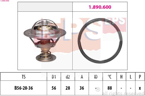 EPS 1.880.948 - Термостат, охолоджуюча рідина autozip.com.ua