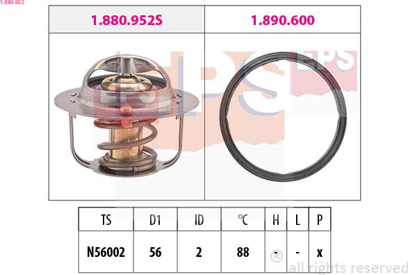 EPS 1.880.952 - Термостат, охолоджуюча рідина autozip.com.ua