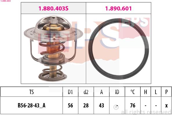 EPS 1.880.403 - Термостат, охолоджуюча рідина autozip.com.ua