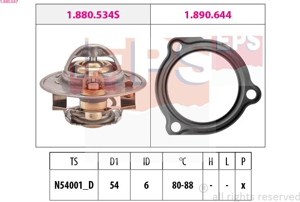 EPS 1.880.587 - Термостат, охолоджуюча рідина autozip.com.ua