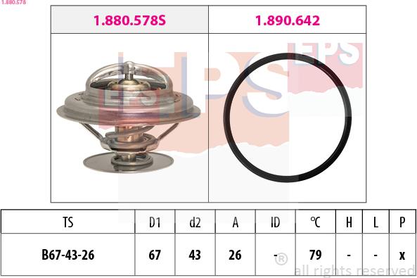 EPS 1.880.578 - Термостат, охолоджуюча рідина autozip.com.ua