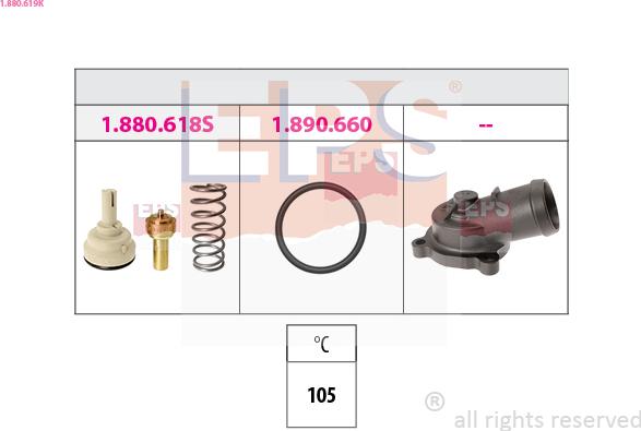 EPS 1.880.619K - Термостат, охолоджуюча рідина autozip.com.ua