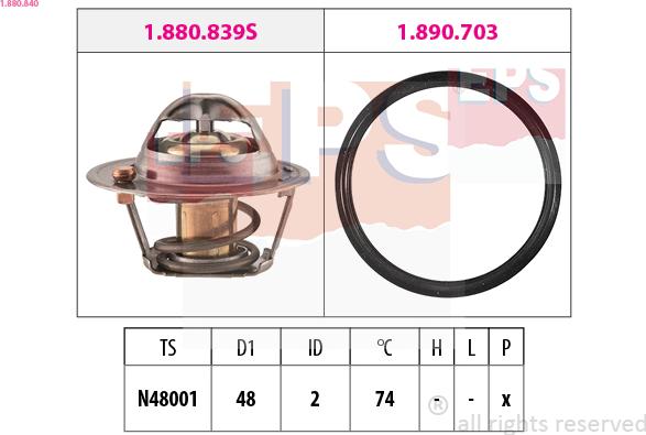EPS 1.880.840 - Термостат, охолоджуюча рідина autozip.com.ua