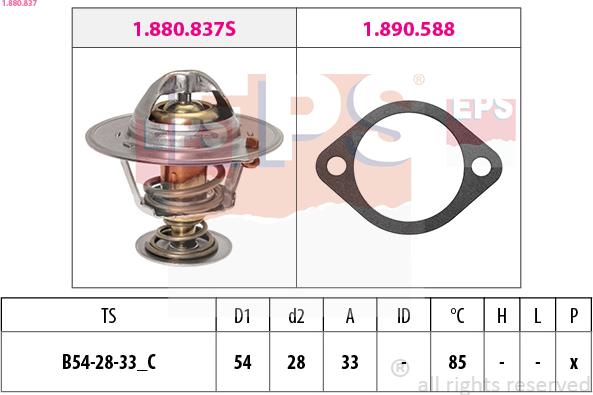 EPS 1.880.837 - Термостат, охолоджуюча рідина autozip.com.ua