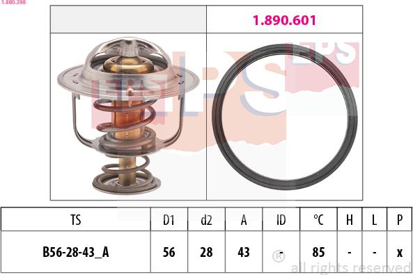 EPS 1.880.398 - Термостат, охолоджуюча рідина autozip.com.ua