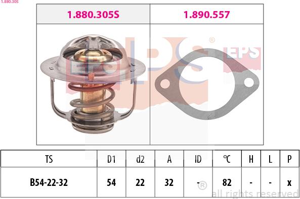 EPS 1.880.305 - Термостат, охолоджуюча рідина autozip.com.ua