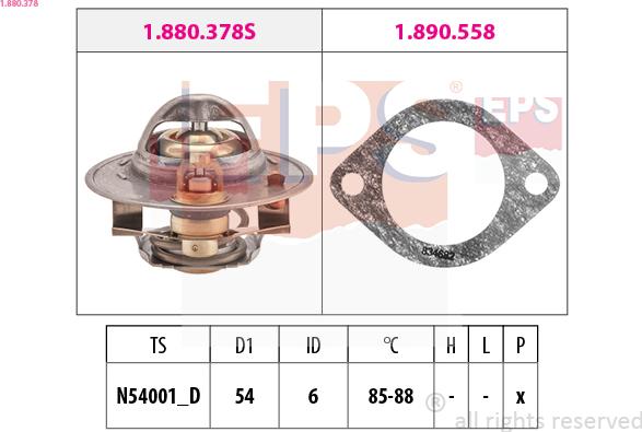 EPS 1.880.378 - Термостат, охолоджуюча рідина autozip.com.ua