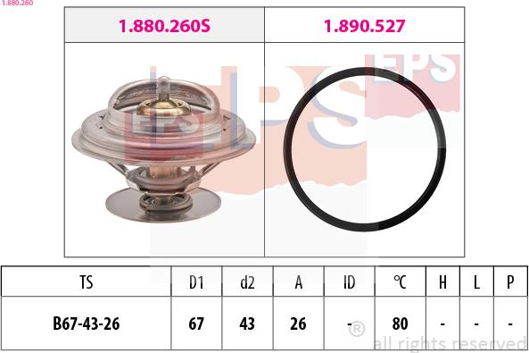 EPS 1.880.260 - Термостат, охолоджуюча рідина autozip.com.ua