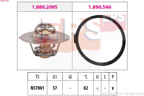 EPS 1.880.209 - Термостат, охолоджуюча рідина autozip.com.ua