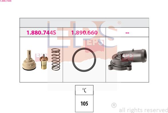 EPS 1.880.744K - Термостат, охолоджуюча рідина autozip.com.ua