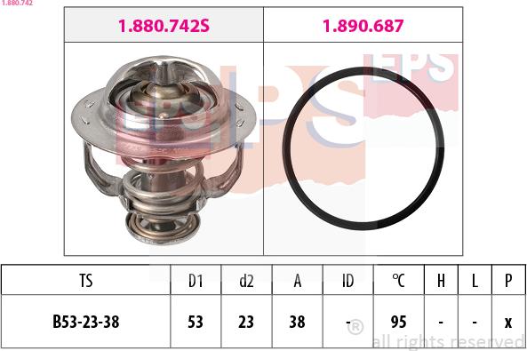 EPS 1.880.742 - Термостат, охолоджуюча рідина autozip.com.ua