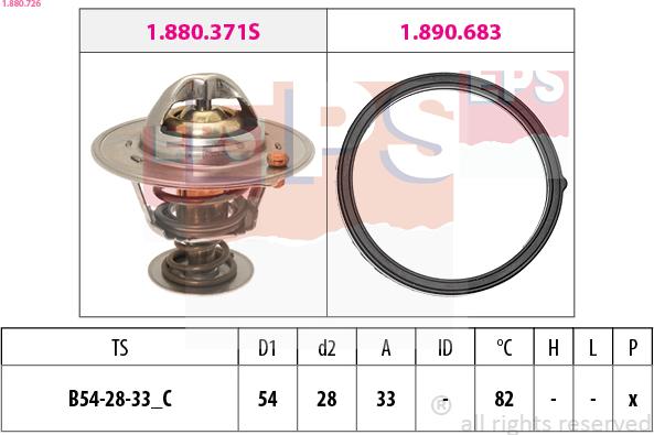 EPS 1.880.726 - Термостат Hyunday-Kia 1.4-1.6-2.5Crdi autozip.com.ua