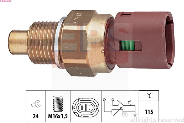 EPS 1.830.540 - Датчик, температура охолоджуючої рідини autozip.com.ua