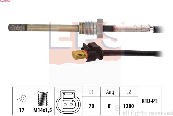 EPS 1.220.055 - Датчик, температура вихлопних газів autozip.com.ua
