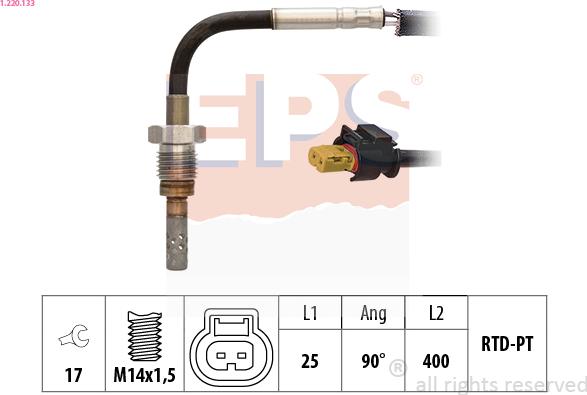 EPS 1.220.133 - Датчик, температура вихлопних газів autozip.com.ua