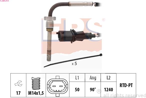 EPS 1.220.213 - Датчик, температура вихлопних газів autozip.com.ua