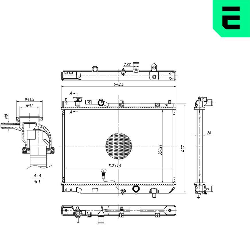 ERA 673374 - Радіатор, охолодження двигуна autozip.com.ua
