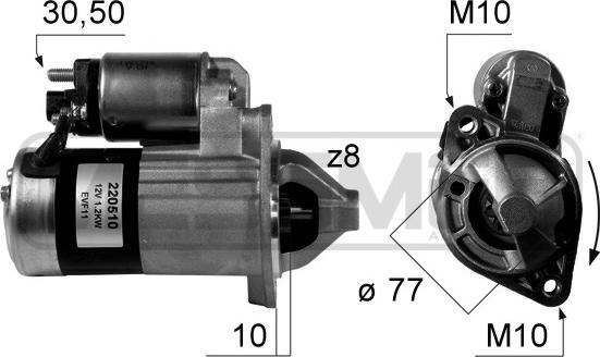 ERA 220510R - Стартер autozip.com.ua