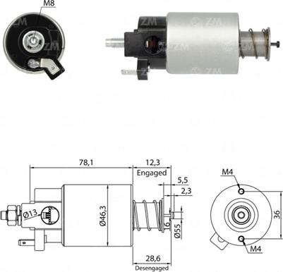 ERA ZM1665 - Тягове реле, стартер autozip.com.ua