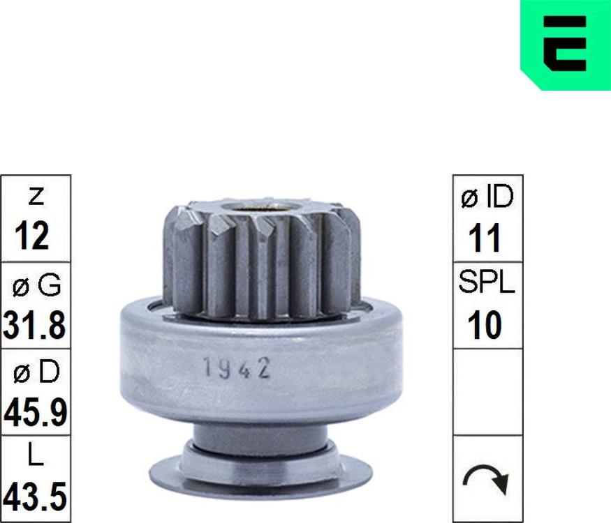 ERA ZN1942 - Провідна шестерня, стартер autozip.com.ua