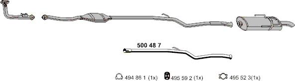 ERNST 500487 - Труба вихлопного газу autozip.com.ua