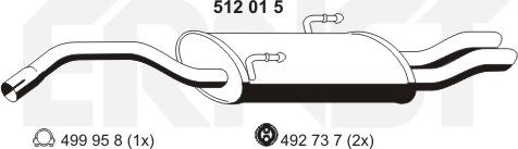 ERNST 512015 - Глушник вихлопних газів кінцевий autozip.com.ua