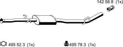 ERNST 522205 - Середній глушник вихлопних газів autozip.com.ua