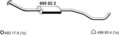 ERNST 695022 - Середній глушник вихлопних газів autozip.com.ua