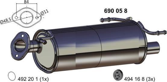 ERNST 690058 - Глушник вихлопних газів кінцевий autozip.com.ua