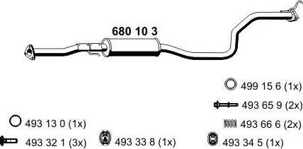 ERNST 680103 - Середній глушник вихлопних газів autozip.com.ua