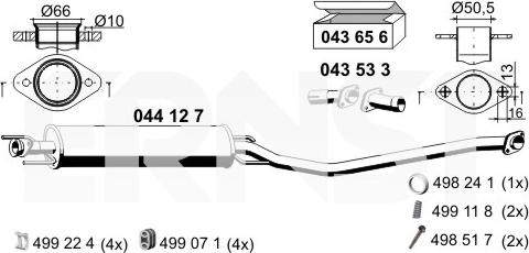 ERNST 044127 - Середній глушник вихлопних газів autozip.com.ua