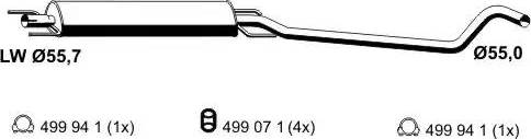 ERNST 054287 - Середній глушник вихлопних газів autozip.com.ua