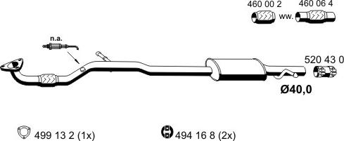 ERNST 055154 - Середній глушник вихлопних газів autozip.com.ua