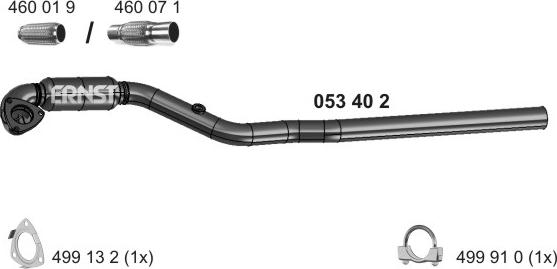 ERNST 053402 - Труба вихлопного газу autozip.com.ua