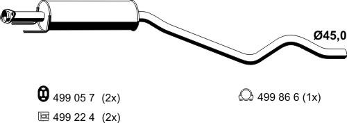 ERNST 052146 - Середній глушник вихлопних газів autozip.com.ua