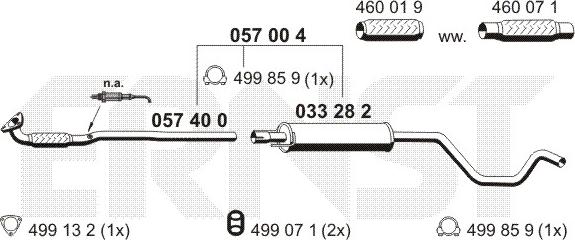 ERNST 057004 - Середній глушник вихлопних газів autozip.com.ua