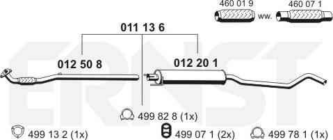 ERNST 011136 - Середній глушник вихлопних газів autozip.com.ua