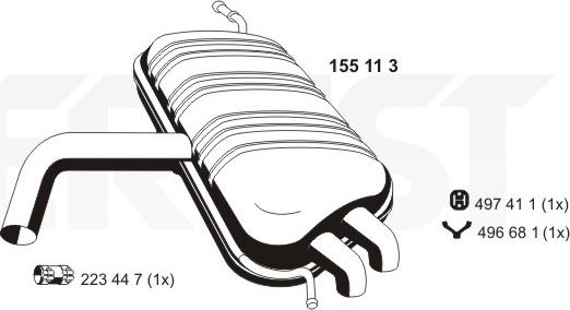 ERNST 155113 - Глушник вихлопних газів кінцевий autozip.com.ua